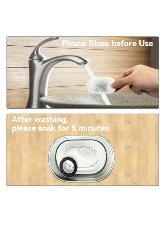 KISSUN Stainless Steel Cat Water Fountain Filters: 8-Pack (Carbon + Foam) - Replacement for 108oz/3.2L  Dispenser - Image 3
